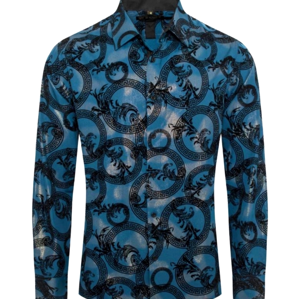 875 b3 teal color Elegant grey long sleeve shirt for any occasion,